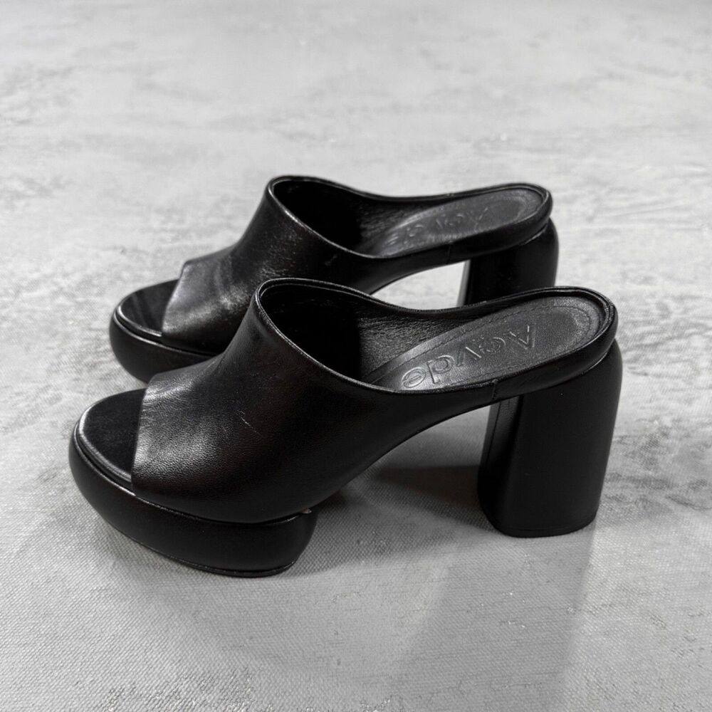 Aeyde Black Leather Platform Sandals Size EU 36, US 5 - Picture 2 of 8